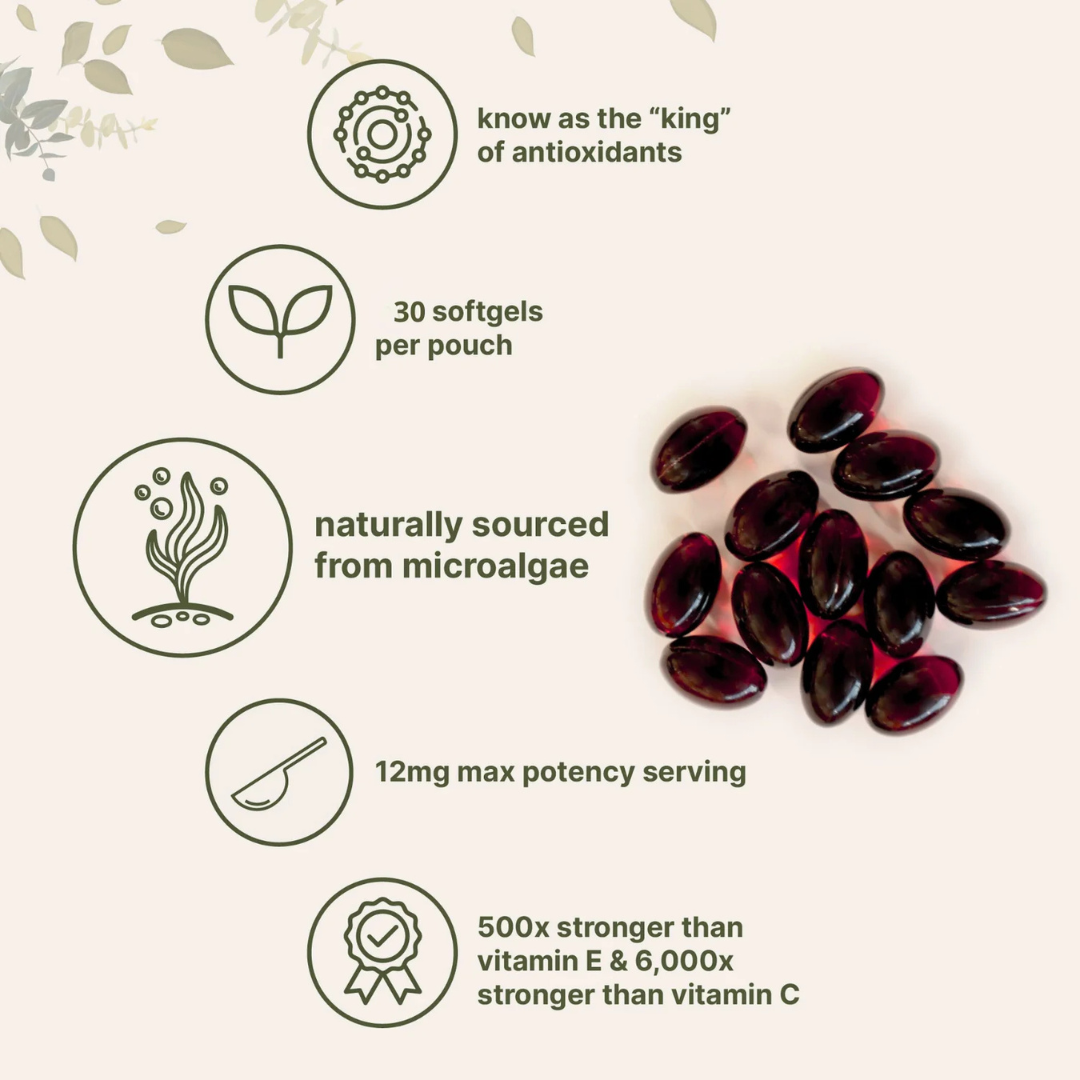 Velora Astaxanthin Elixir — 12mg Daily Antioxidant for Glowing, Resilient Skin