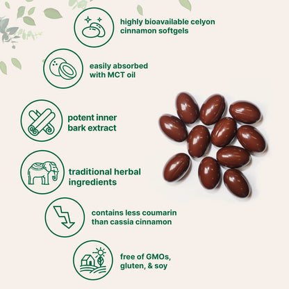 Ceylon Cinnamon 7200mg Equivalent with MCT Oil